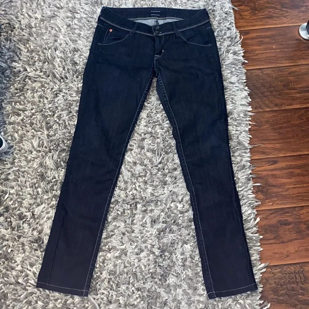 Hudson Blue Denim Distressed Skinny Flap Pocket Jeans Boho Festival Casual